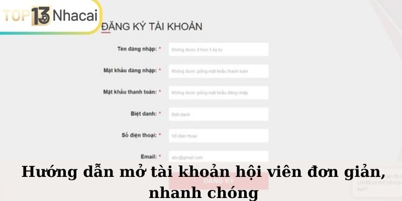 Hướng dẫn quy trình mở tài khoản Lixi88 siêu tốc