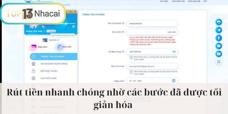 Rút tiền nhanh chóng nhờ các bước đã được tối giản hóa