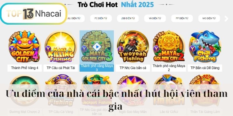 Ưu điểm của nhà cái bậc nhất hút hội viên tham gia 