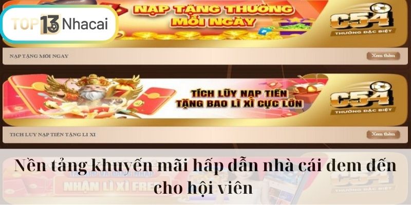 Nền tảng khuyến mãi hấp dẫn nhà cái đem đến cho hội viên
