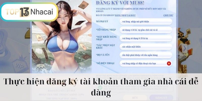 Thực hiện đăng ký tài khoản tham gia nhà cái dễ dàng