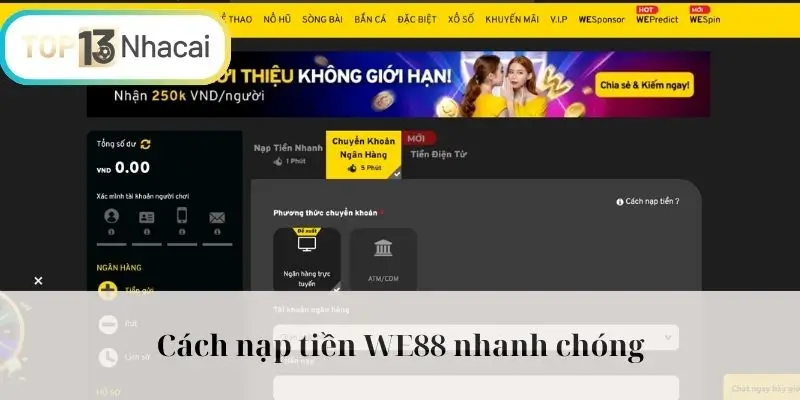 Cách nạp tiền nhanh chóng