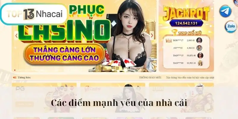 Các điểm mạnh yếu của nhà cái