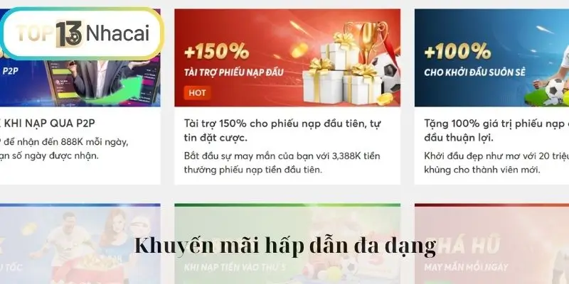 Khuyến mãi hấp dẫn đa dạng
